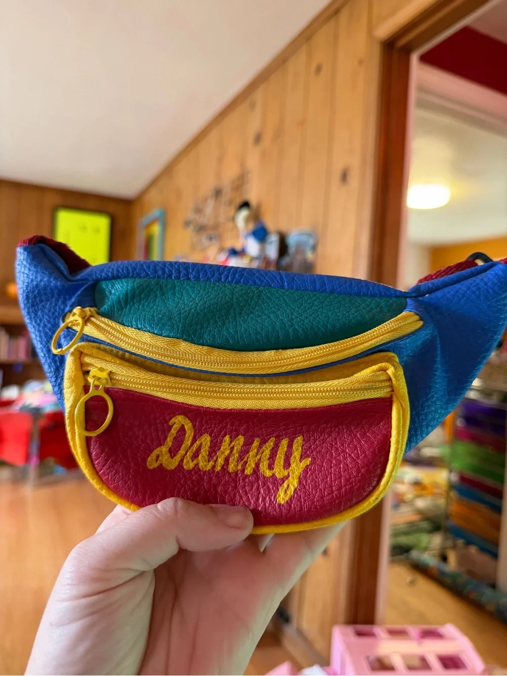 Personalized “Danny” Kids Fanny Pack - Red, Blue & Green and yellow 90s vintage
